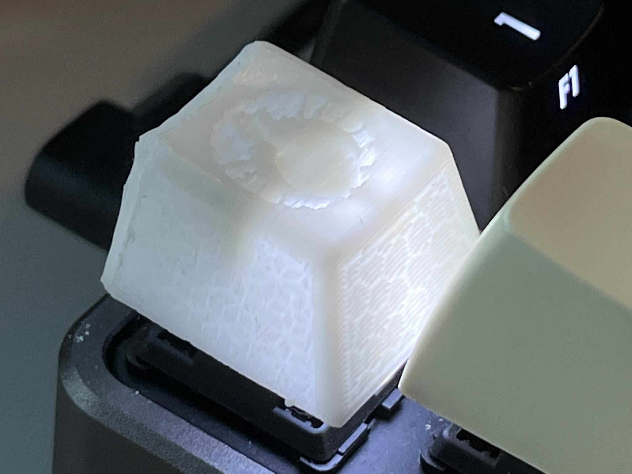 Ender 5 printed keycap attached to keyboard
