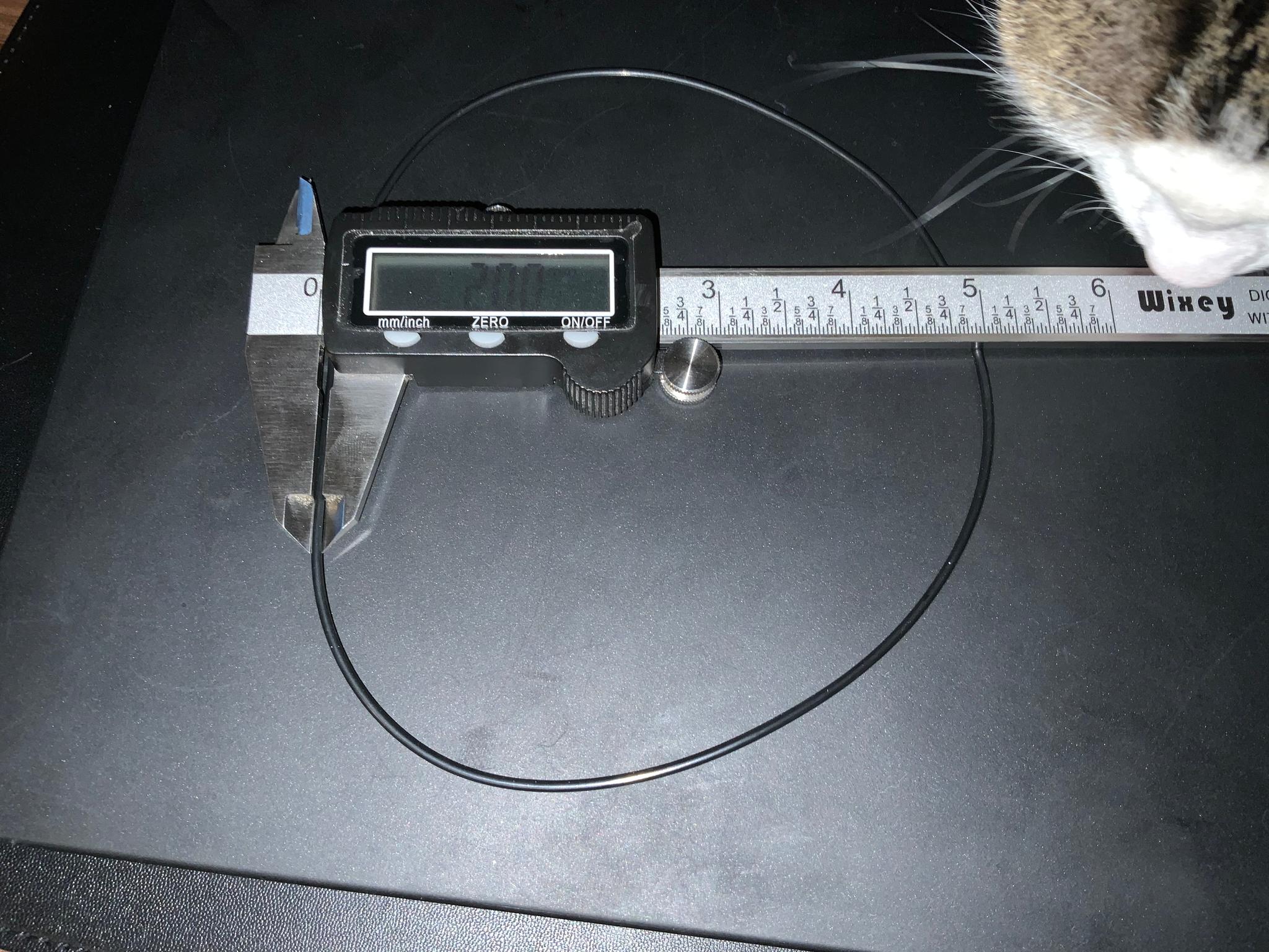 2.00mm o-ring caliper measurement with cat