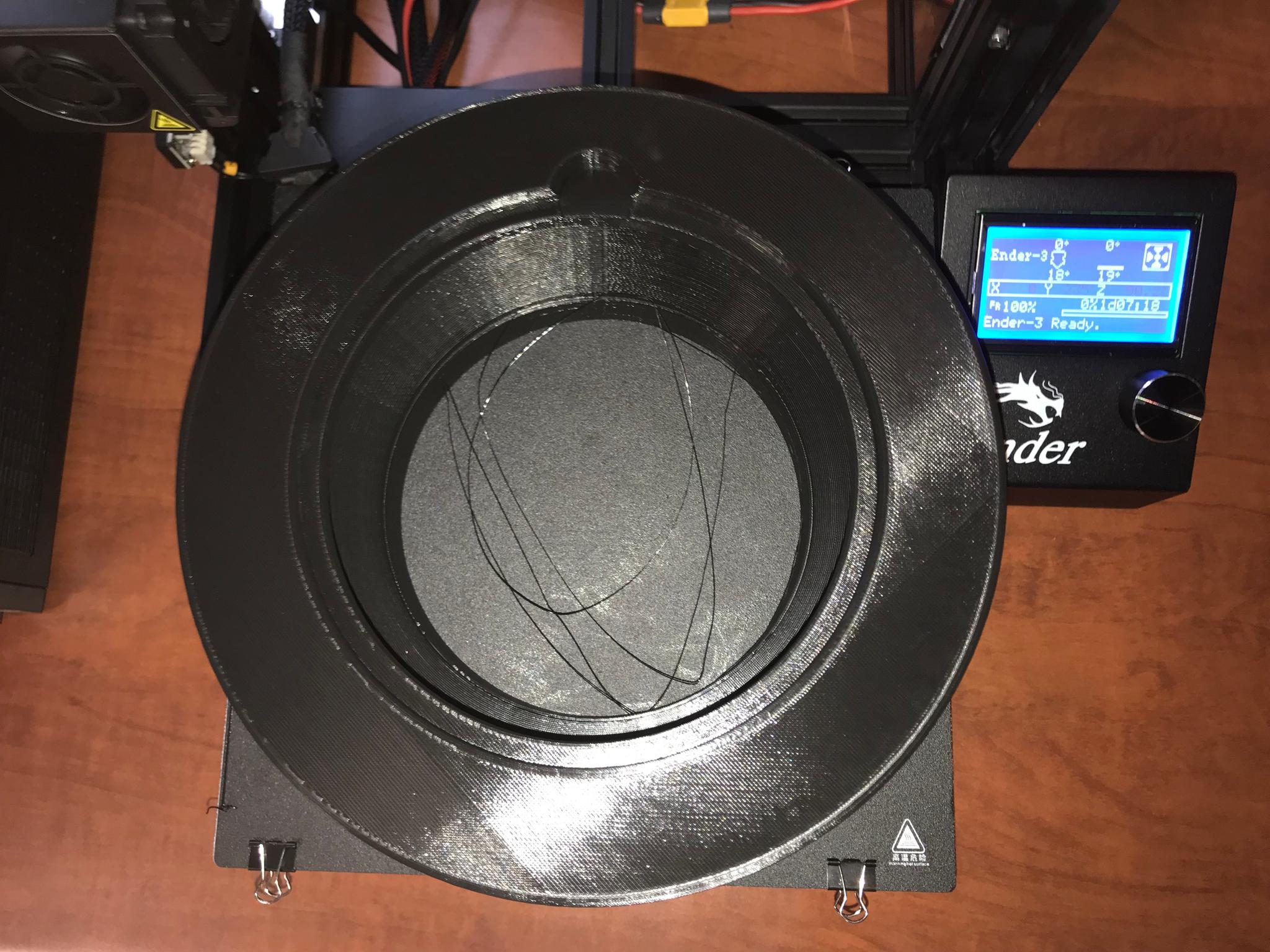 Top view of completed print.