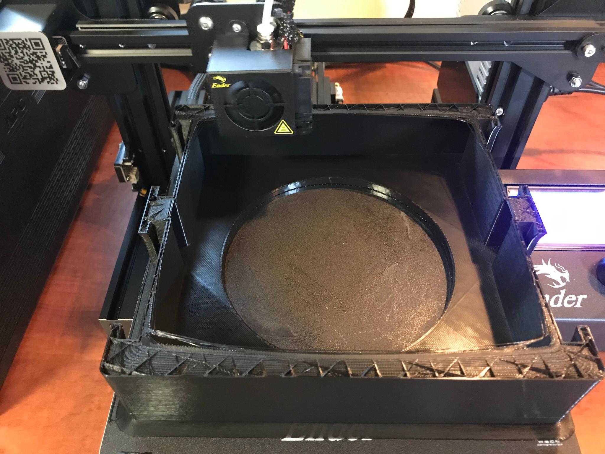 Later stage of print during funnel section.