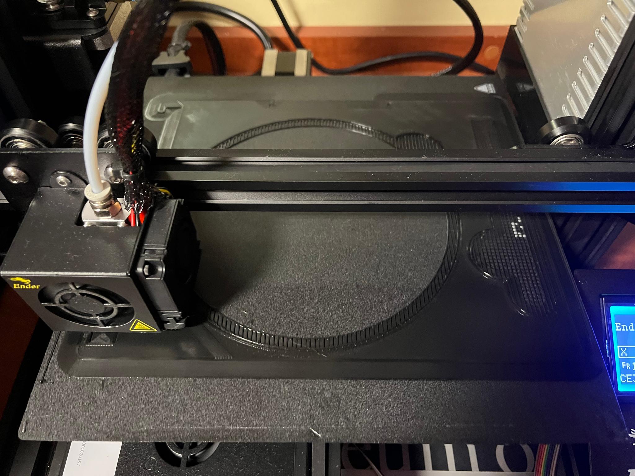 Beginning stage of print on magnetic print bed.